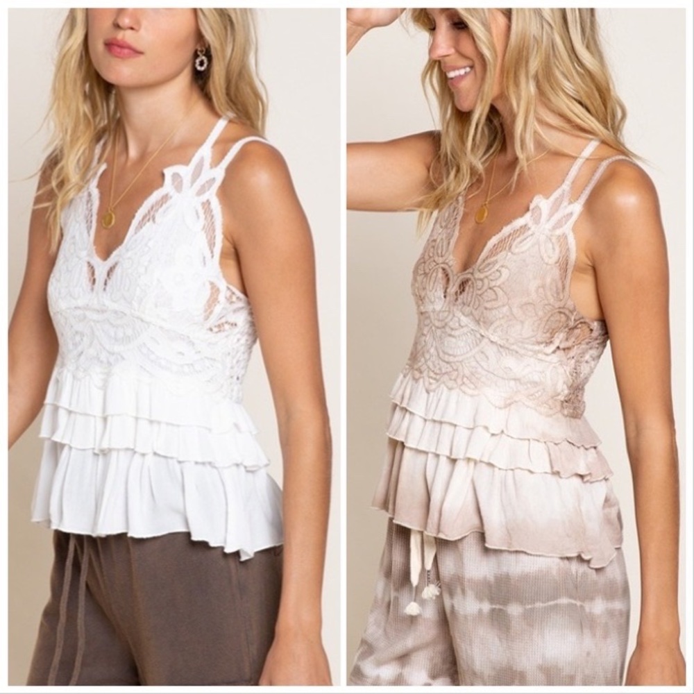 POL Hand Dip Dye Flirty Lace Top - Picture 5 of 16